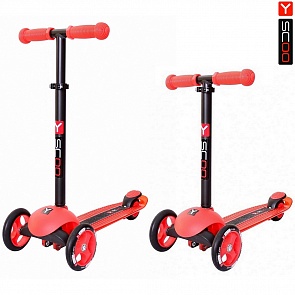 Самокат трехколесный Y-Scoo RT Trio Diamond 120, красный (Y-Scoo, 5642rt)